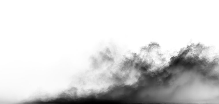 Smoke swirls on a clear background creating an abstract pattern during daytime without any specific location or event