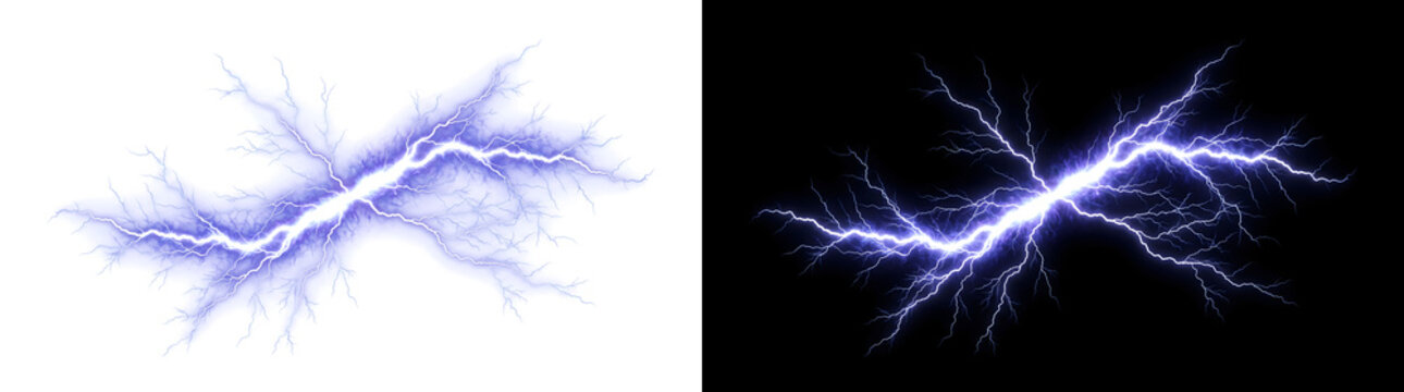 Purple electric lightning web branching outward in a dense crackling network of energy for cinematic design projects in PNG, Transparent and Black Background Versions