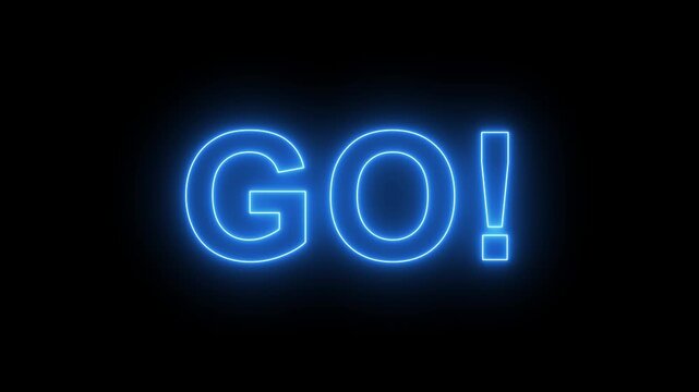 3 2 1 go countdown animation, 321 go time limit animated on black background.