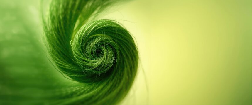 Green Twisted Fiber Swirl on Soft Gradient Background