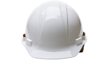 Fototapeta premium Shiny white hard hat with adjustable suspension system, isolated on transparent background