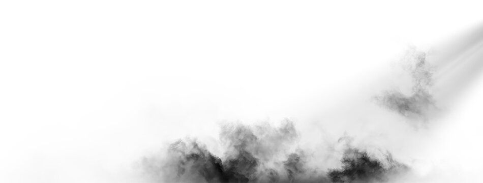 Dark smoke wisps rise against a clear backdrop with subtle variations in opacity and texture