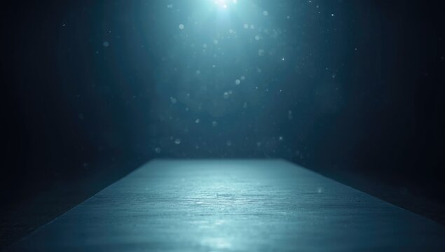 Mysterious Dark Scene with Dim Lighting and Floating Particles