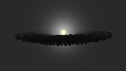 The Kuiper Belt. 3d illustration © Wublie