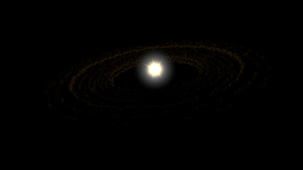 The Kuiper Belt. 3d illustration © Wublie