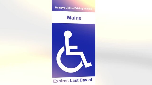  A Generic Handicap Disability Vehicle Plac\ard - Maine