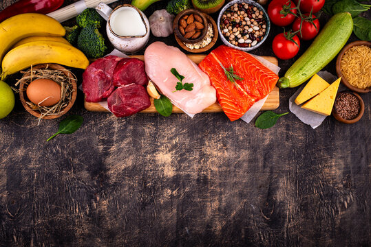 Clean eating balanced protein healthy food.