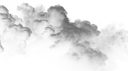 Clouds drifting across a transparent background with varied shapes and formations © Liubov