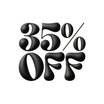 35 percent off rounded black typography discount symbol with thirty five discount typography promotion marketing shopping business commerce advertising commercial clearance consumer