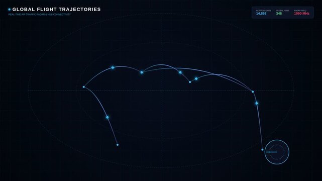 World Flight Paths Map Animation | Global Air Travel Motion Graphic