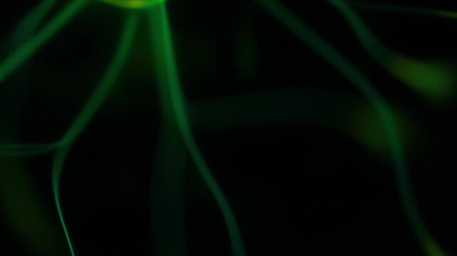 Close-up of a green plasma ball discharge.