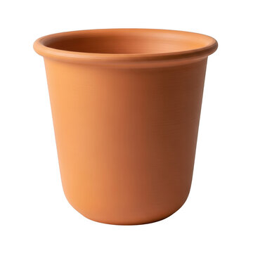 Empty terracotta flower pot for gardening
