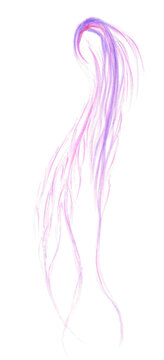 Abstract isolated figure in the form of female hair or a jellyfish in light purple tones