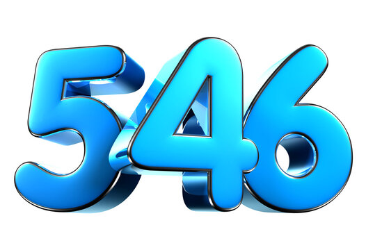 Blue number 546 3d illustration. Advertising signs. Product design. Product sales