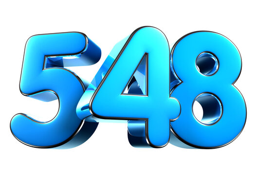 Blue number 548 3d illustration. Advertising signs. Product design. Product sales.