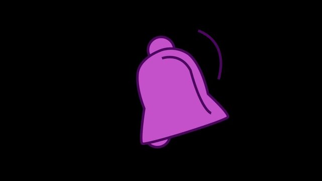 Glowing purple notification bell icon on a black background, representing alerts, reminders, and updates