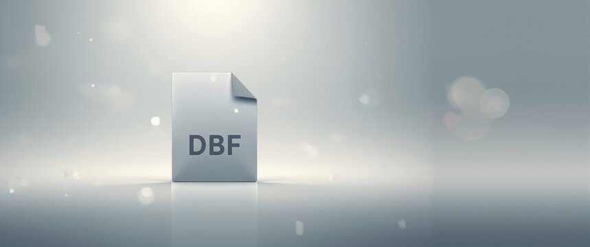 Blank Document Icon Displaying DBF File Format on a Soft Focus Background