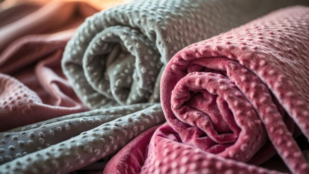 Soft Fleece Throws Rolled Together in Warm Cozy Textures