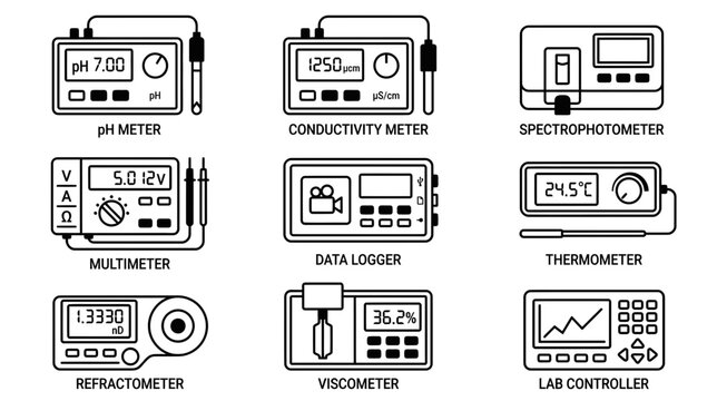 Scientific Measuring Instruments Set