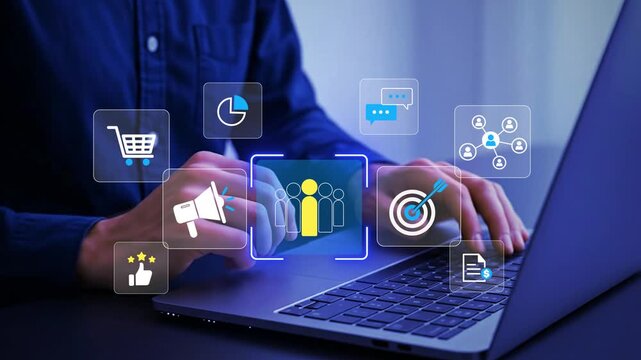 Customer Insights Concept with Customer Analytics, Consumer Behavior Analysis, Audience Understanding and Business Intelligence