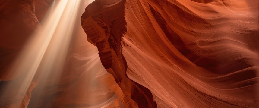 Canyon Walls Illuminated by Sunlight in Warm Tones