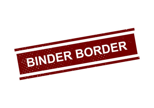Red binder border stamp with text illustration