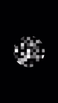 dynamic privacy shield and digital glitch masking. Circular Abstract Mosaic Blur Animation for Digital Privacy Masking and Content Censorship Overlay 4k video
