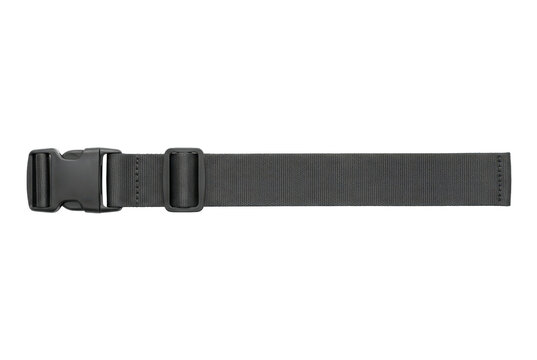 Black nylon strap with plastic side release buckle and slider adjuster
