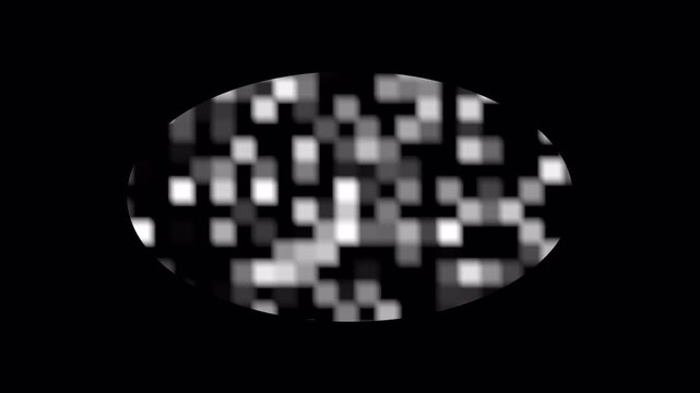 mosaic blur censored animated. Monochrome Pixelated Privacy Masking Layer with Shifting Mosaic Blocks and Dynamic Obfuscation Loop 4k video