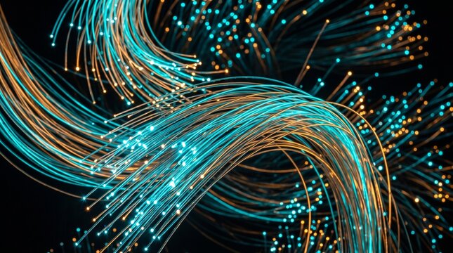 fiber optic cables glowing fiber optics data transmission background high speed internet concept telecommunication lines network infrastructure fiber optic background