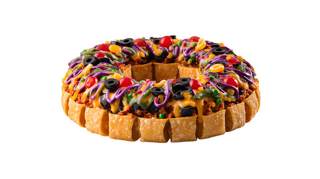 Savory wreath made of tacos and toppings