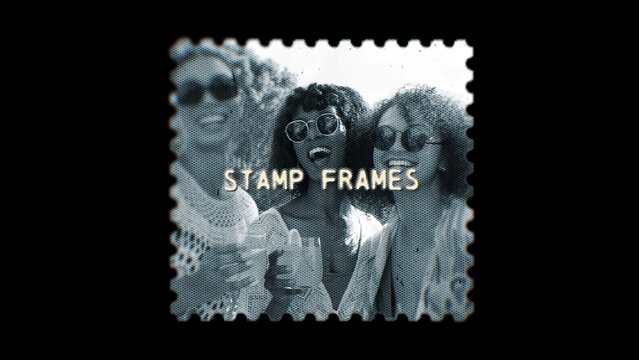 Retro Postcard Stamp Frames