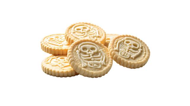Skeleton cookies stacked together