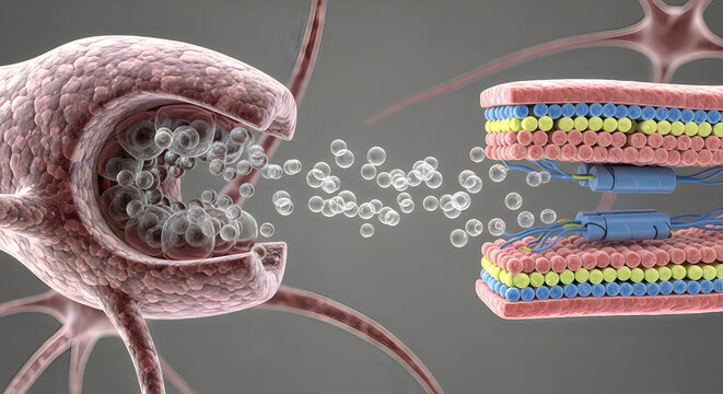 3d render of white blood cell attacking viruses, medical immunity concept, scientific illustration