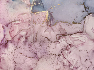 Foil Water Color Marble. Gold Marble Background. © Vera