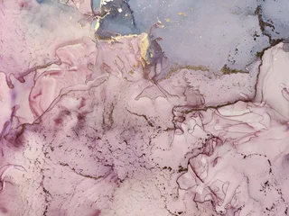 Fotobehang Ombre Foil Water Color Marble. Gold Marble Background.  © Vera