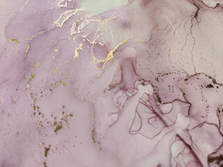 Foil Water Color Marble. Gold Abstract © Vera