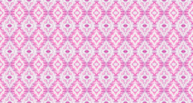 Violet Color Geometric Pattern. Seamless Watercolor Carpet Patte