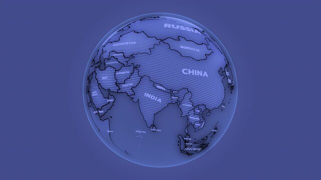 a world map of China, 3d rendering, world map, asia world map, russia, china,