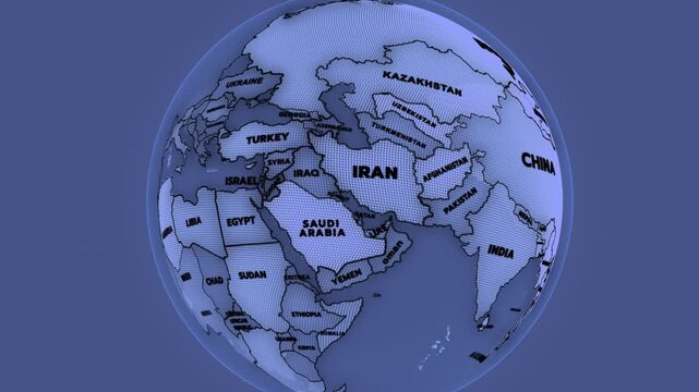 a would map of middle east and asia, 3d rendering, Illustration, middle east map, africa map, asia map, middle east countries