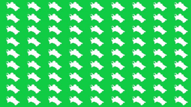 Turkmenistan map pattern scrolling perfect 15 second loop with green background 