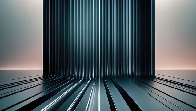 Abstract Linear Structure with Reflections and Gradient Background