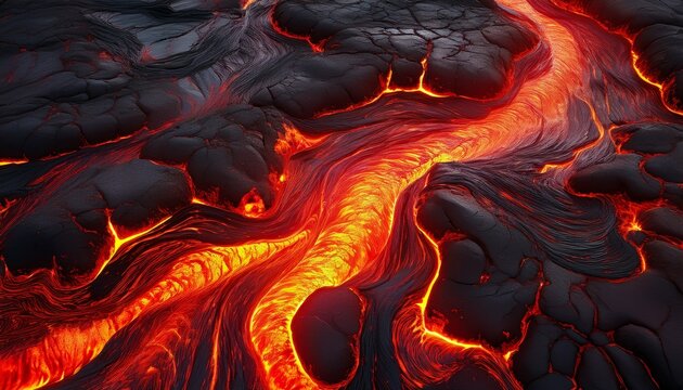 lava molten texture top view volcano magma glow texture in cracking holes realistic