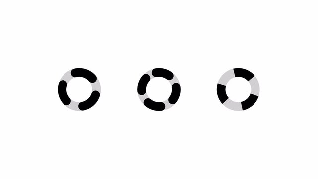 Set of Circular Loading Spinner Animations on Transparent Background, Modern Buffering Loader Icons, Tech UI Motion Graphics, 4K Alpha