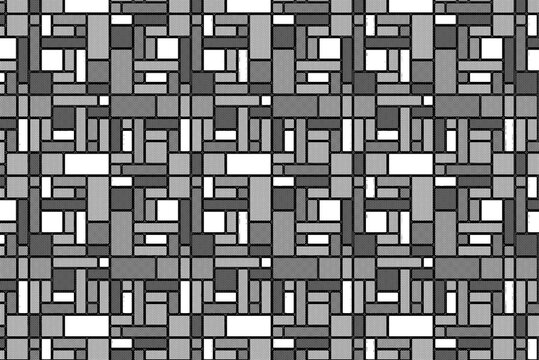 Abstract monochrome geometric seamless pattern with grey scale rectangles