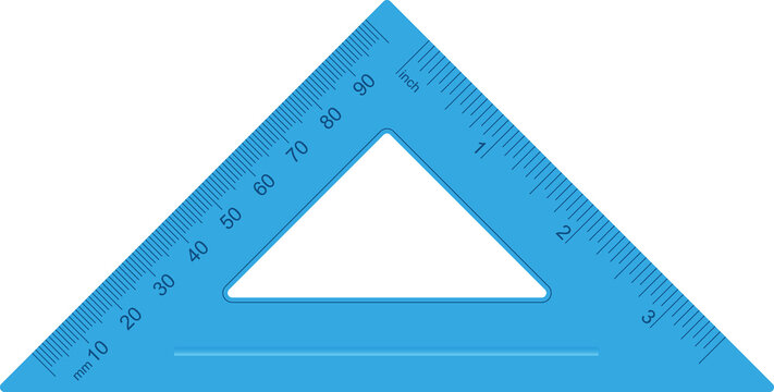 Blue Plastic Drafting Triangle Ruler