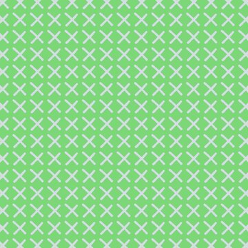 Light green geometric cross pattern background  with white x shapes seamless texture