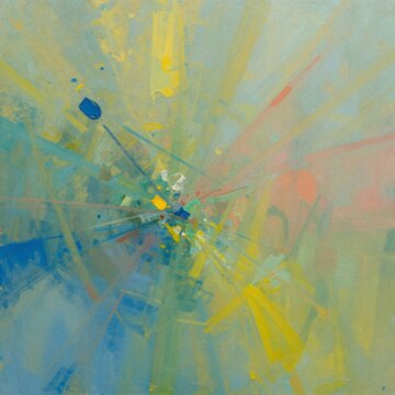 Vibrant abstract explosion of color and light radiating outwards