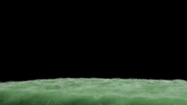 Seamlessly looping bubbling green witch cauldron potion surface, alpha channel for transparent background, 4K 30p