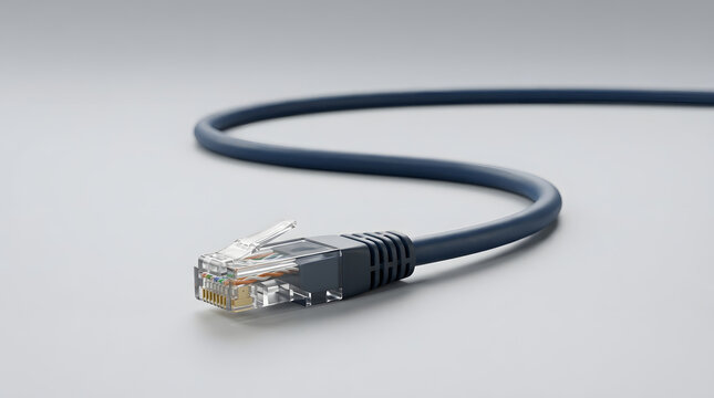 Modern Cat6 Ethernet Network Cable On Minimalist Surface